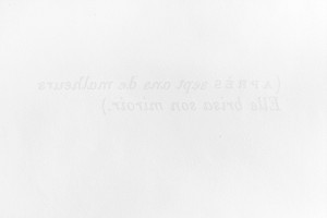 Après
Image 40 cm x 60 cm, Papier 70 cm x 90 cm,
Aérographe, 2013